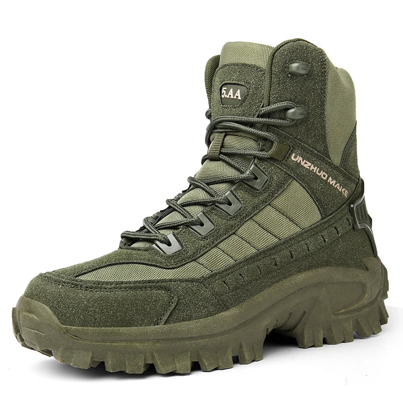 Mens Tactical Desert Combat Ankle Work Boots (Green)