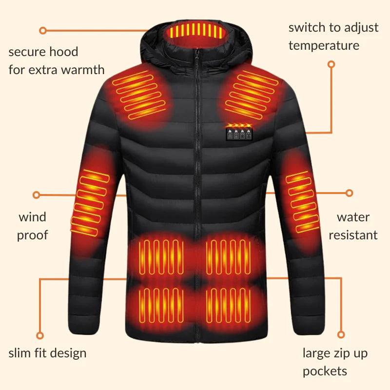 Heated Puffer Jacket | Stop Freezing In 30 Seconds - 21 Heating Zones