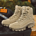 Mens Tactical Desert Combat Ankle Work Boots (Khaki)
